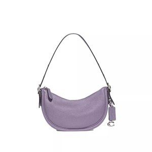 Coach Luna Pebbled Leather Bag in Purple with Silver Hardware